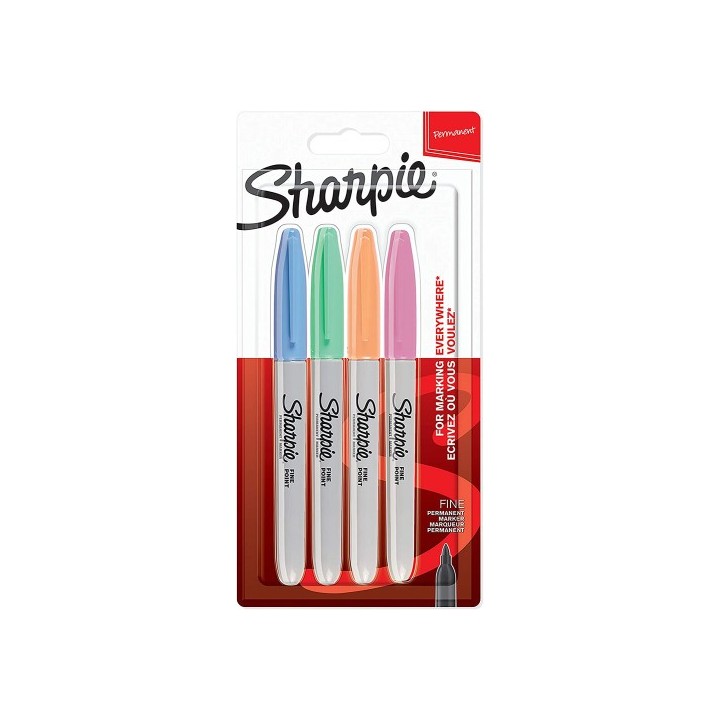 sharpie sharpie 2065402 marcador permanente fibre tip azul, verde, naranja, rosa 4 pieza(s)