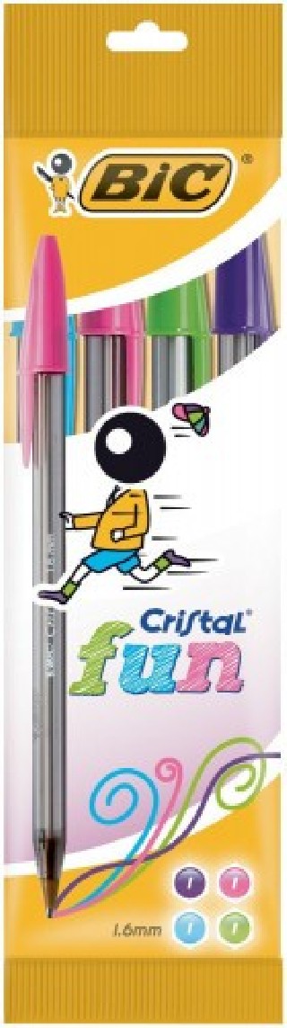 bic blister 4 boligrafo cristal fun punta 1,6 mm. colores surtidos bic 8957921