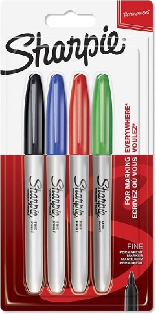 sharpie fine blister 4 colores surtidos clasicos sharpie 1985858
