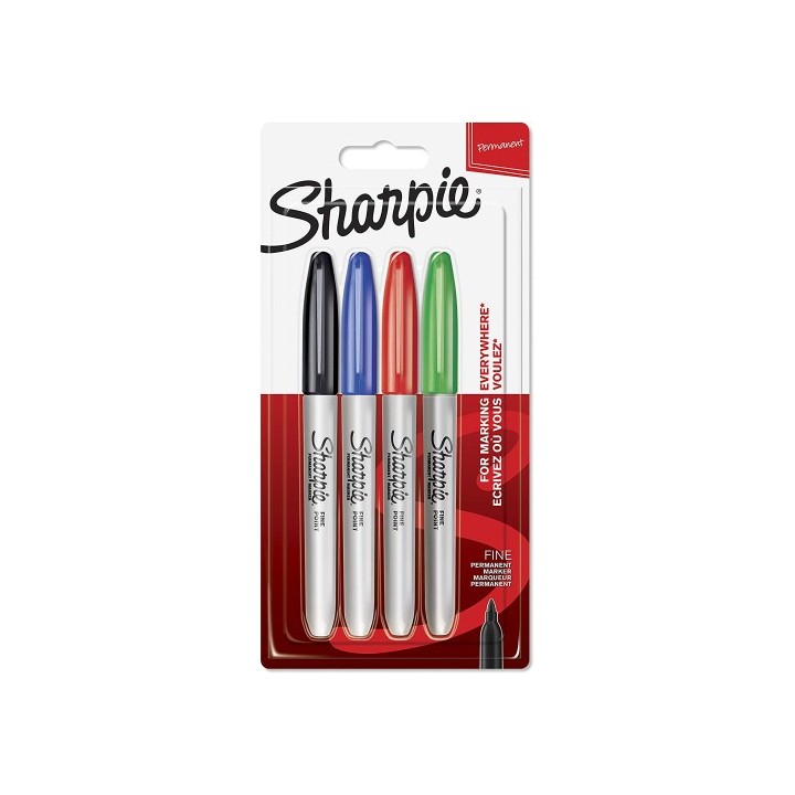 sharpie fine blister 4 colores surtidos clasicos sharpie 1985858