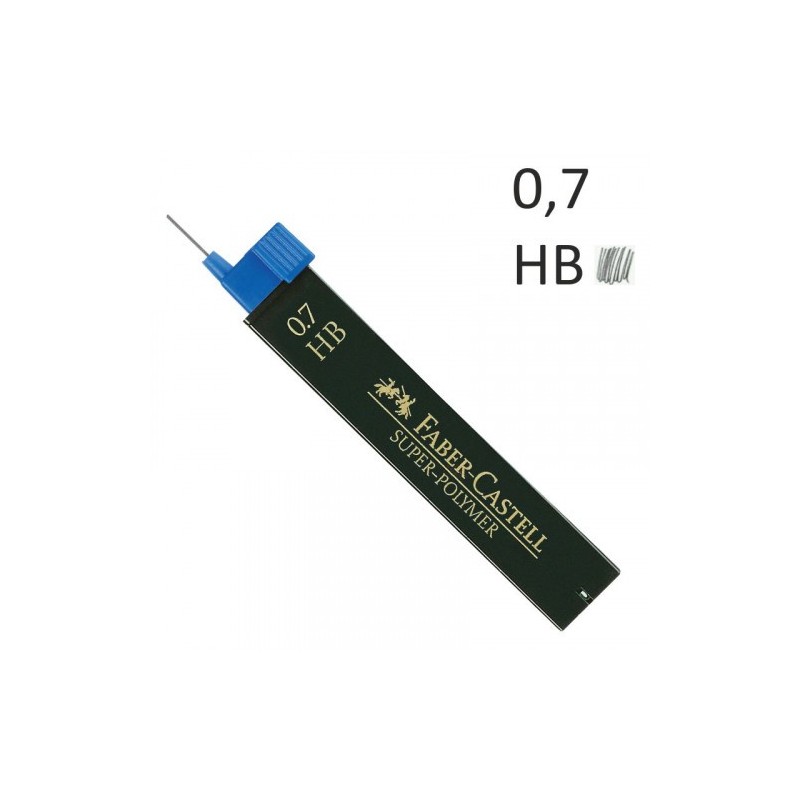 faber-castell estuche 12 minas 0.7mm super polimeras hb faber castell 120700
