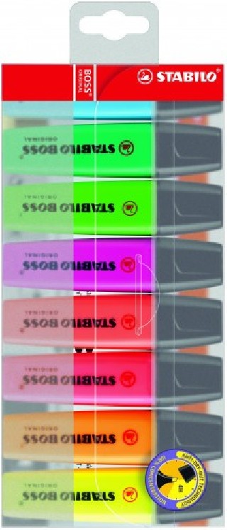 stabilo estuche 8 marcadores fluorescentes boss trazo 2/5mm. surtidos stabilo 70/8