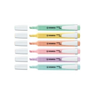 stabilo estuche plastico swing cool pastel 6 unidades surtidas trazo 1/4mm. stabilo 275/6-08