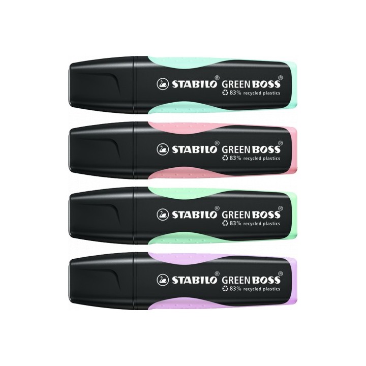 stabilo estuche wallet 4 stabilo green boss colores pastel surtidos stabilo 6070/4-2