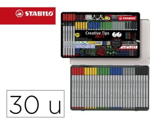 stabilo estuche metal creative tips - arty pastel 30 uds.1 ud. c/punta 34,60,47,26,95,46. nov. ene.