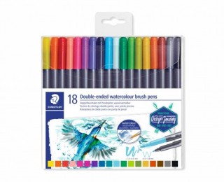staedtler estuche de plastico con 18 rotuladores, colores surtidos staedtler 3001 tb18