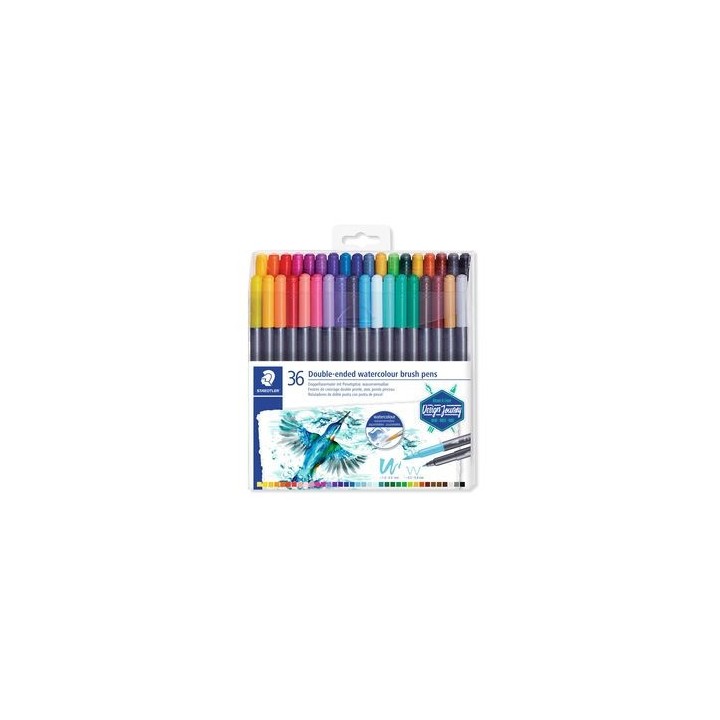 staedtler estuche de plastico con 36 rotuladores, colores surtidos staedtler 3001 tb36
