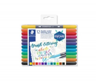staedtler estuche de plastico con 12 rotuladores, colores surtidos staedtler 3004 tb12