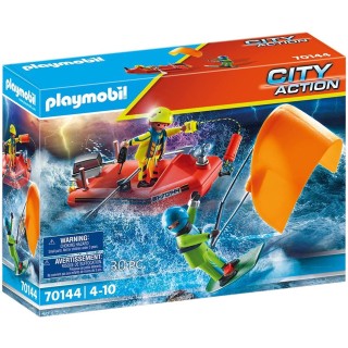 playmobil playmobil rescate maritimo : rescate de kitsurfer con bote