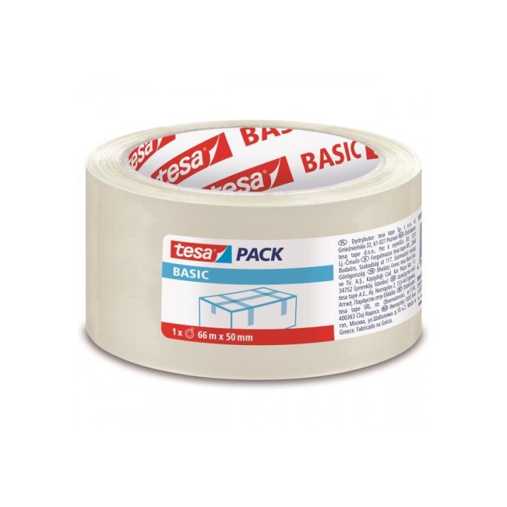 tesa pack 6 cintas de embalaje basic 50mm.x66m. transparente tesa 58570-00000-00