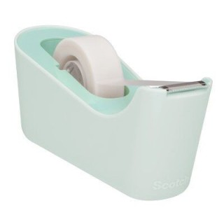 scotch dispensador portarrollos c18 de sobremesa color menta con rollo cinta invisible 19mm x 33m ma