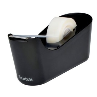 scotch dispensador portarrollos c18 de sobremesa color negro con rollo cinta invisible 19mm x 33m ma