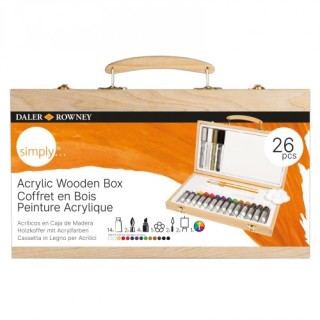 daler rowney caja de madera set de pintura acrilico daler rowney d12650055000