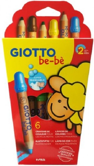 giotto estuche 6 lapices be-be super + sacapuntas. giotto f46960000