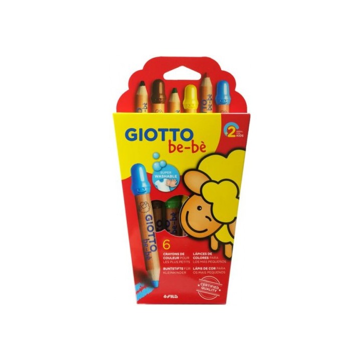 giotto estuche 6 lapices be-be super + sacapuntas. giotto f46960000