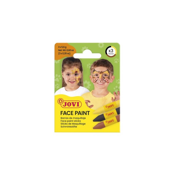 jovi set maquillaje face paint estuche de 3 barras animal jovi 175an