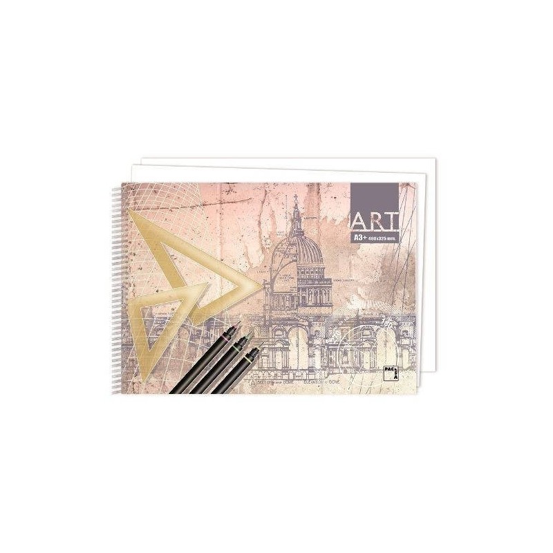 pacsa cuaderno blocks  dibujo art 140 grs. a3+ (460 x 325mm.) 20 hojas liso sin recuadro pacsa 18843