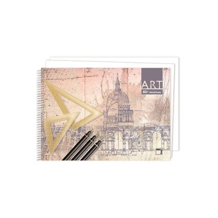 pacsa cuaderno blocks  dibujo art 140 grs. a3+ (460 x 325mm.) 20 hojas liso sin recuadro pacsa 18843