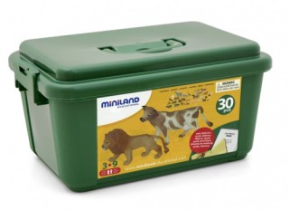 miniland juego animales granja y selva 30 figuras miniland 25140