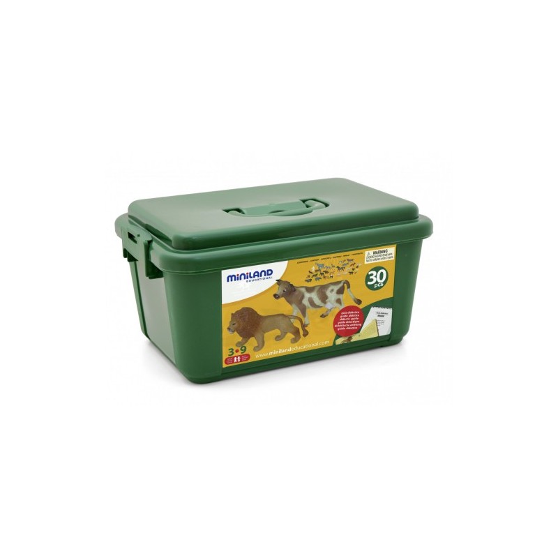 miniland juego animales granja y selva 30 figuras miniland 25140