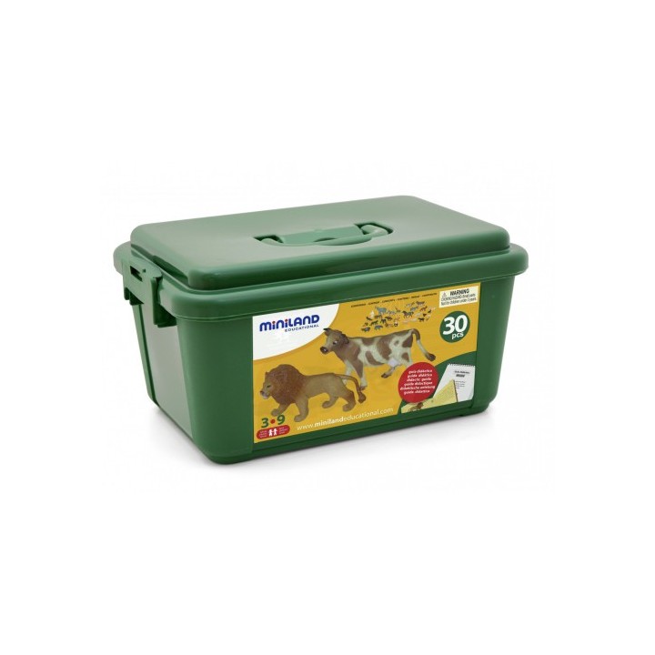 miniland juego animales granja y selva 30 figuras miniland 25140