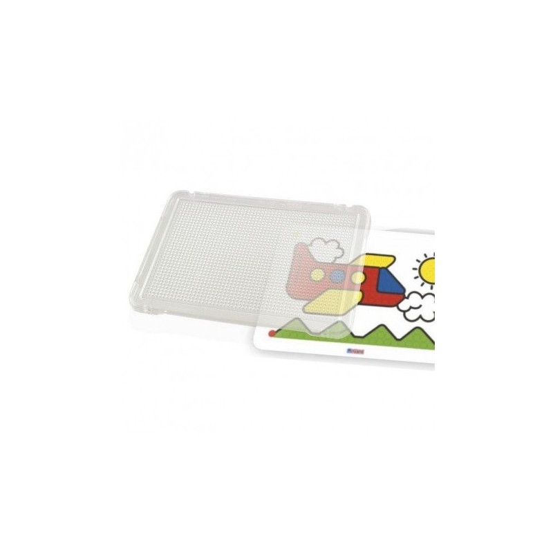 miniland juego placa para pinchos transparente 31x21 cm set de 6 unidades miniland 31830