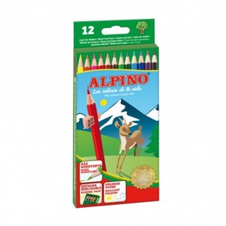 alpino estuche carton 12 unidades lapices hexagonales alta calidad 3mm. colores surtidos alpino al01