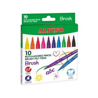 alpino estuche 10 rotuladores alpino punta pincel alpino ar001095