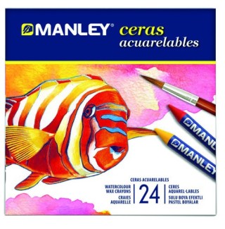 manley estuche 24 ceras acuarelables manley mnq00424