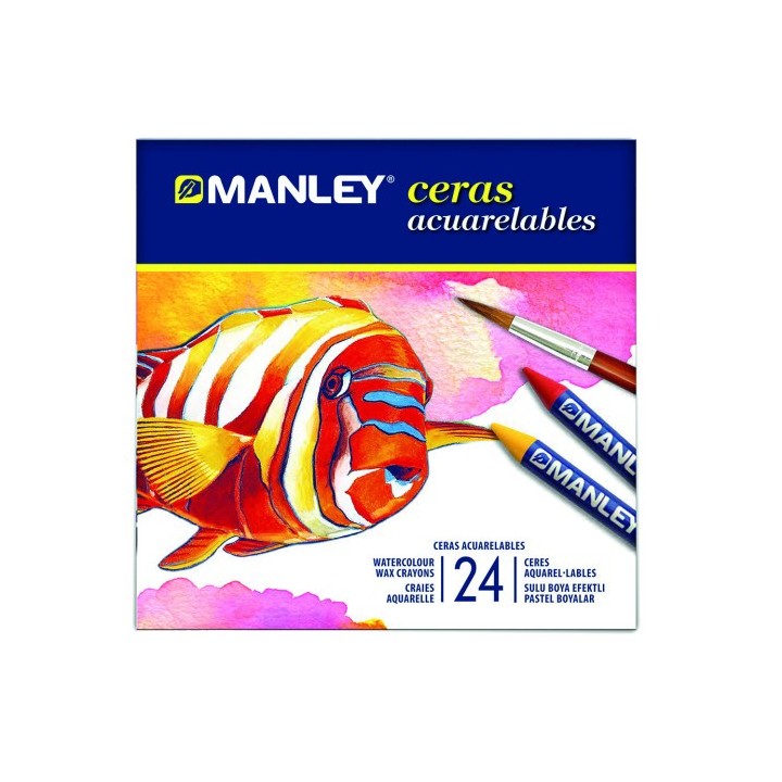 manley estuche 24 ceras acuarelables manley mnq00424