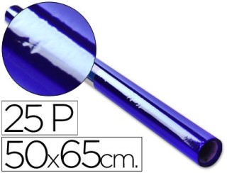sadipal rollo papel celofan semiperforado hoja 50x65 cm 30 gr. azul sadipal 12502