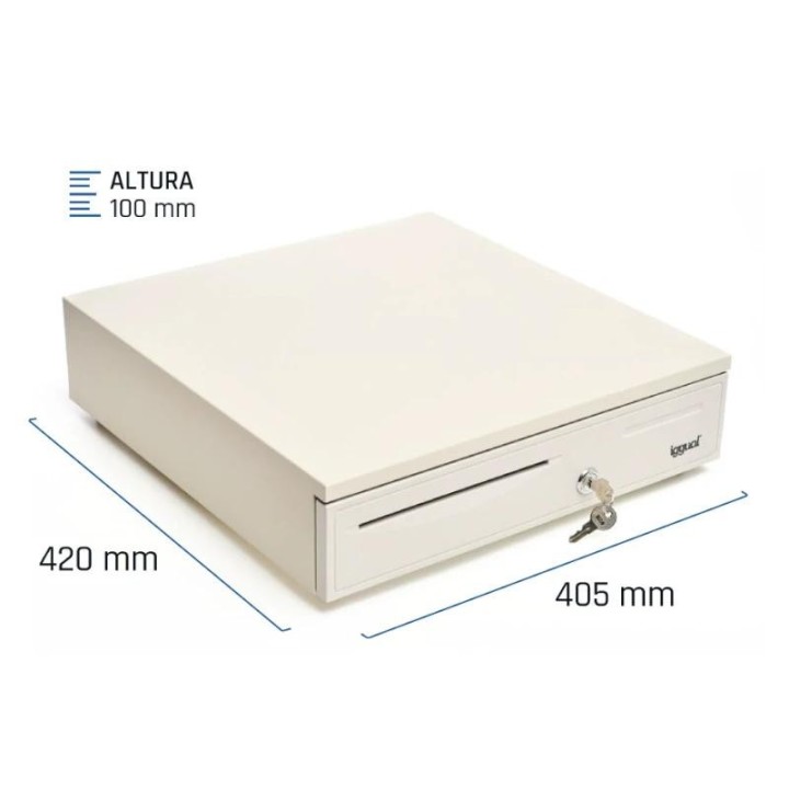 iggual cajon portamonedas iron-50w 42cm 5+8 blanco