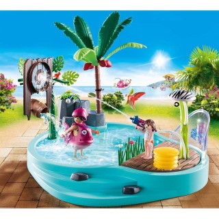 playmobil playmobil piscina divertida con rociador de agua