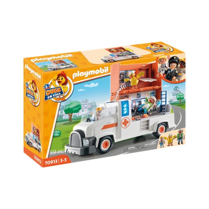 playmobil playmobil duck on call camion ambulancia