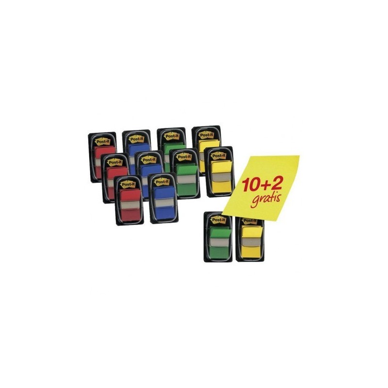 post-it pack 10+2 marcadores index 25,4x43,2mm colores surtidos 680p10+2 post-it 7000081628