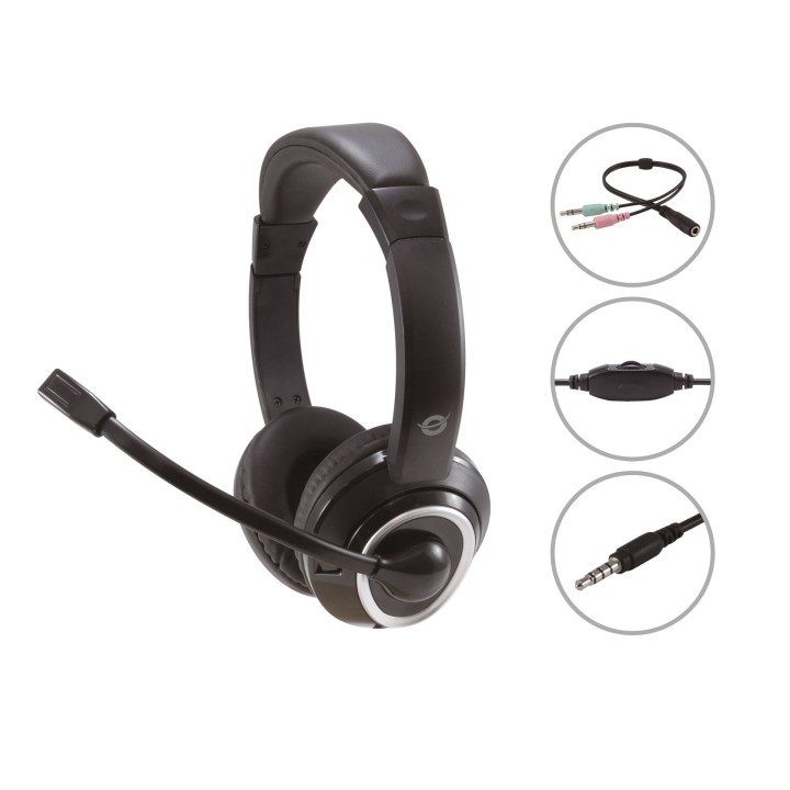 conceptronic auricular conceptronic polona02ba - jack 3.5mm - microfono - control volumen