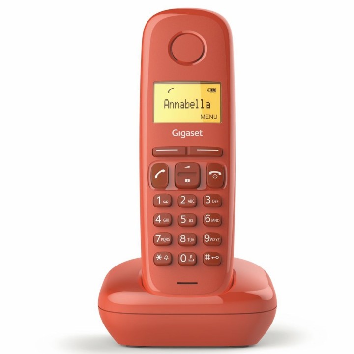 gigaset telefono fijo inalambrico gigaset a170 rojo 50 numeros agenda -  10 tonos