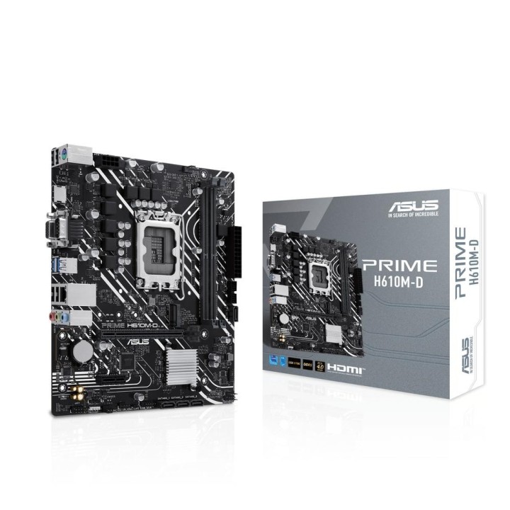 asus placa base asus intel prime h610m - d socket 1700 ddr5 x2 max 96gb 4800mhz d - sub hdmi matx