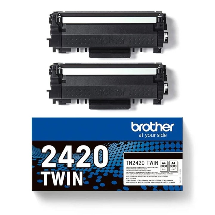 brother pack toner brother tn2420twin negro larga duracion 2uds