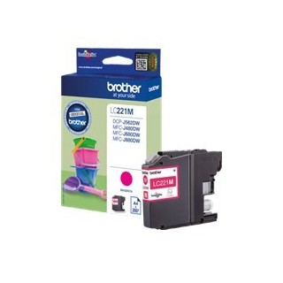 brother cartucho tinta brother lc221m magenta 260 paginas dcpj562dw -  mfcj480dw -  mfcj680dw