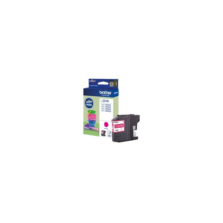 brother cartucho tinta brother lc221m magenta 260 paginas dcpj562dw -  mfcj480dw -  mfcj680dw