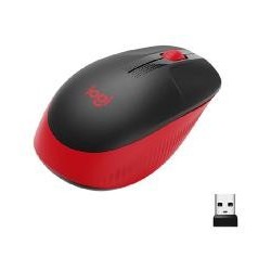 logitech mouse raton logitech m190 full size optico wireless inalambrico rojo