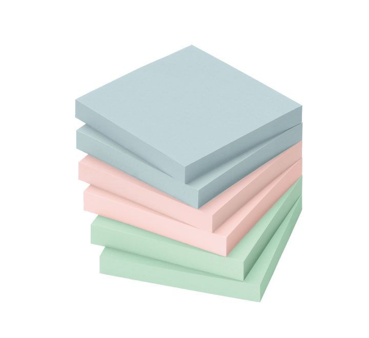 bloc notas 100h 75x75mm pastel 5654-20-pk6-a