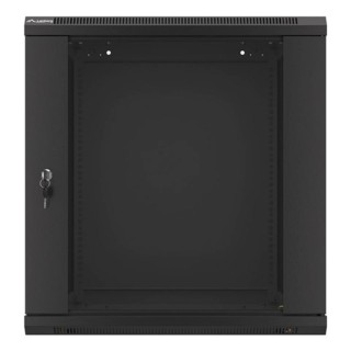 lanberg armario lanberg mural rack 19pulgadas 12u - 600x600 auto ensamblado negro puerta de cristal