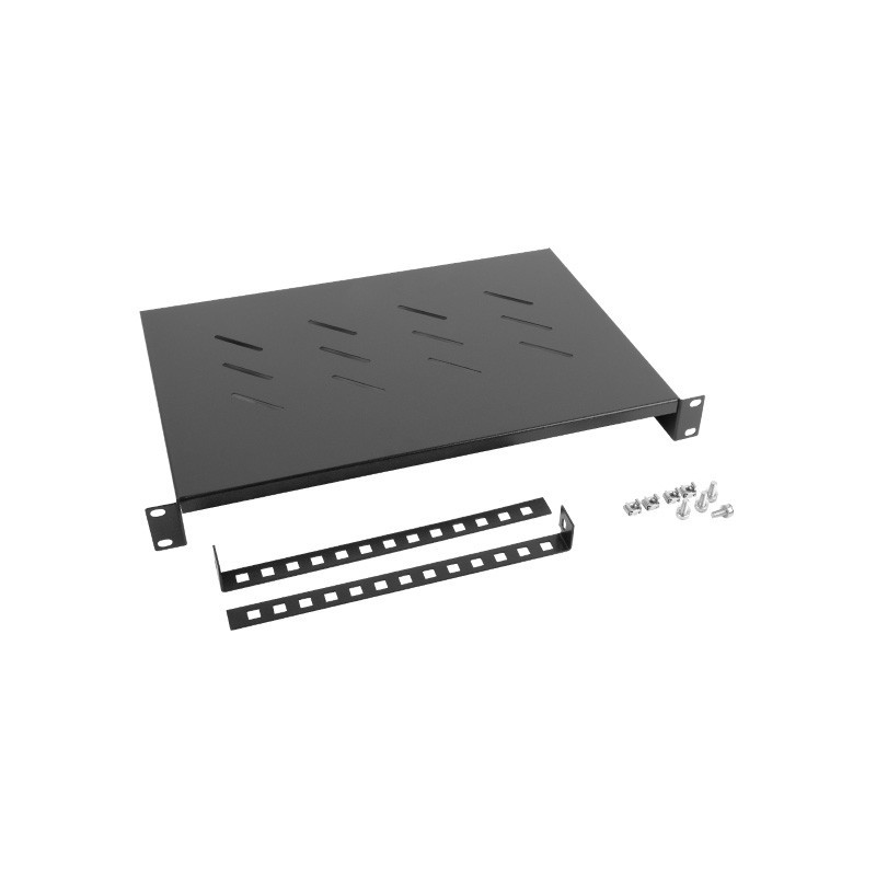 lanberg bandeja fija lanberg 1u 483x300 mm hasta 25kg rack de 19 negro