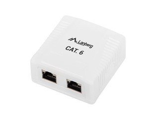 lanberg roseta lanberg de superficie cat.6 ftp 2x toma rj45 blanco