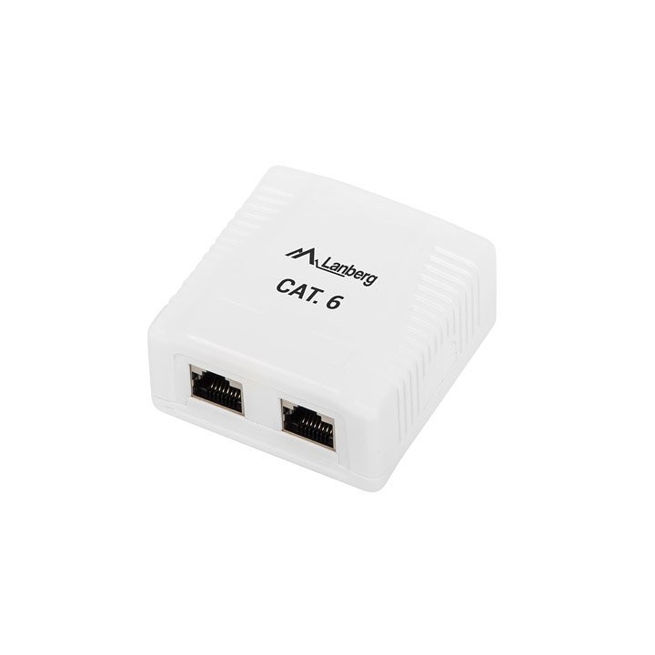 lanberg roseta lanberg de superficie cat.6 ftp 2x toma rj45 blanco