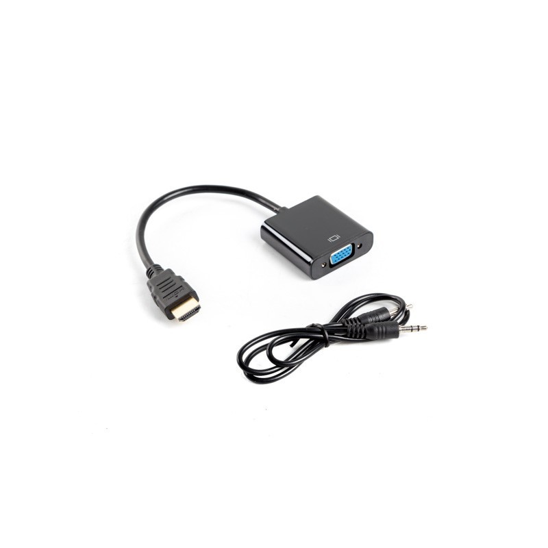 lanberg adaptador lanberg hdmi macho -   vga hembra + minijack 3.5mm hembra 20cm