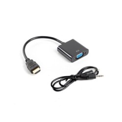 lanberg adaptador lanberg hdmi macho -   vga hembra + minijack 3.5mm hembra 20cm