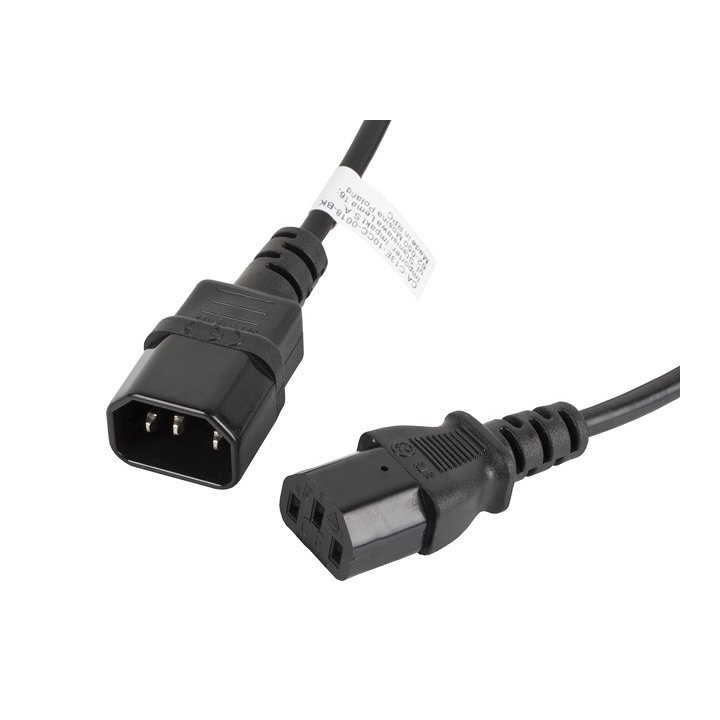 lanberg cable alargador lanberg alimentacion cpu iec320 c13 h -  iec320 c14 m 1.8m